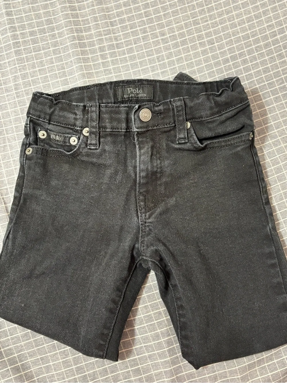 Ralph Lauren Black Denim Jeans with Branded Button